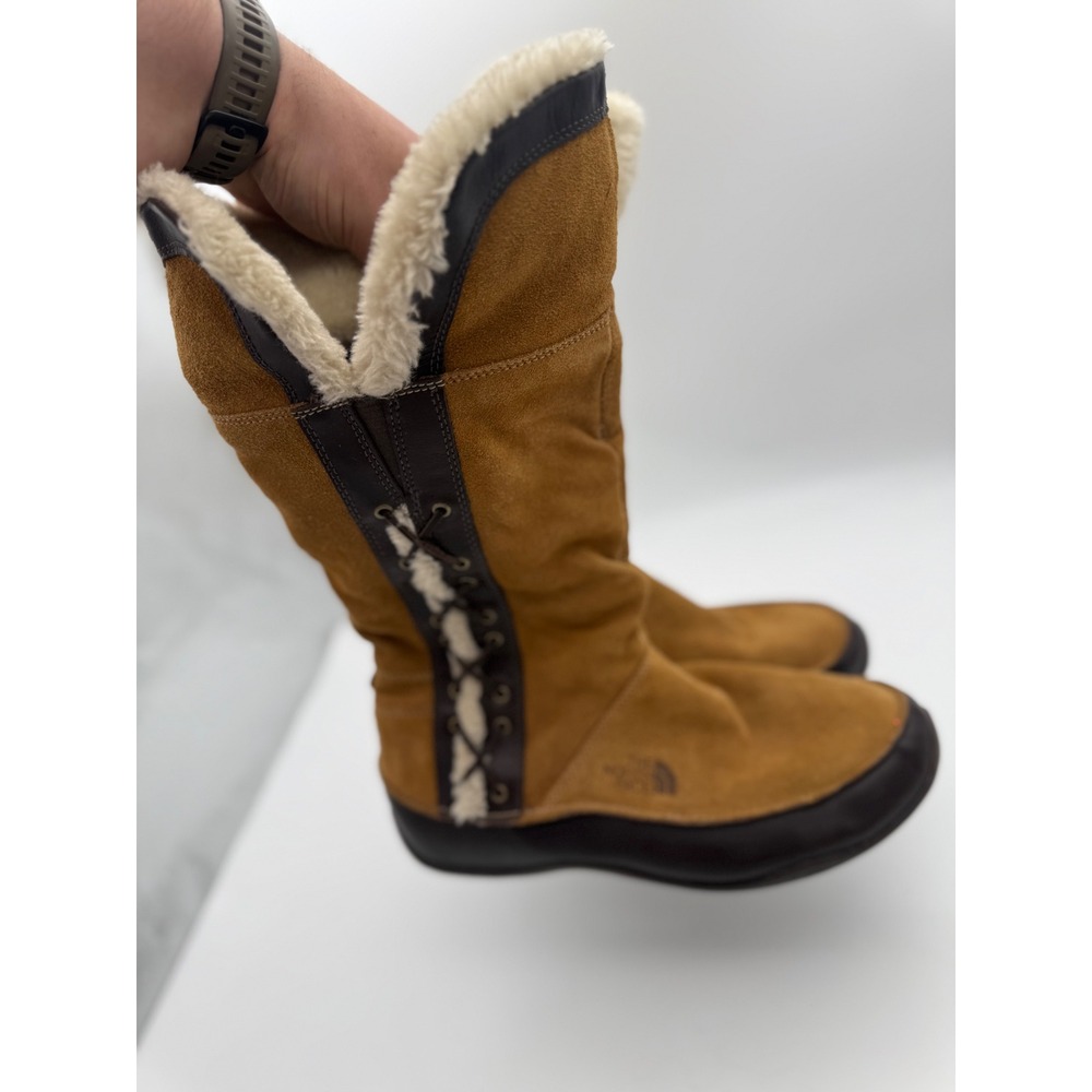 The North Face Janey II Primaloft Suede Winter Boots Brown Tan Womens 11 TB5L